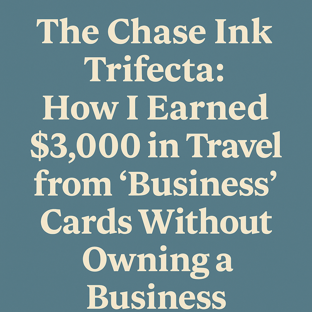 The Chase Ink Trifecta: How I Racked Up $3K in Free Travel Without Ever Owning a “Real” Business
